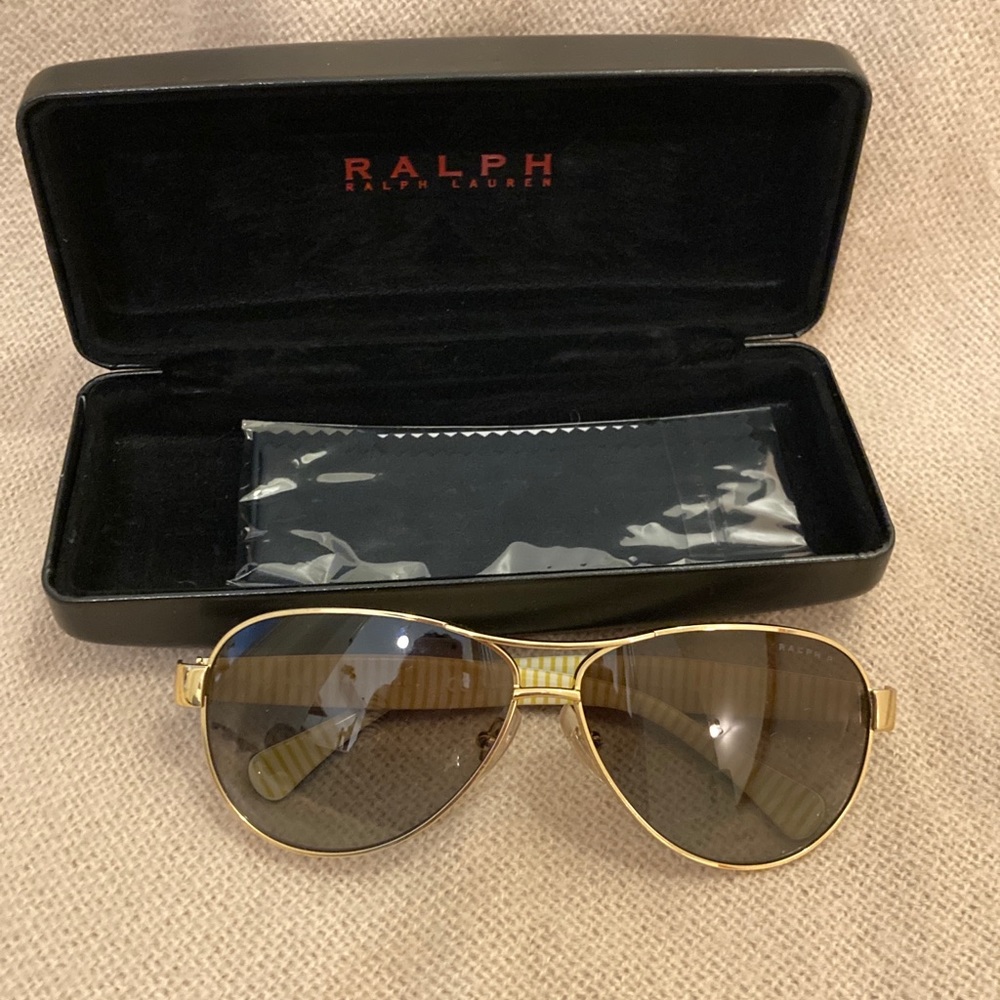 Ralph by Ralph Lauren Gold Aviator Sunglasses